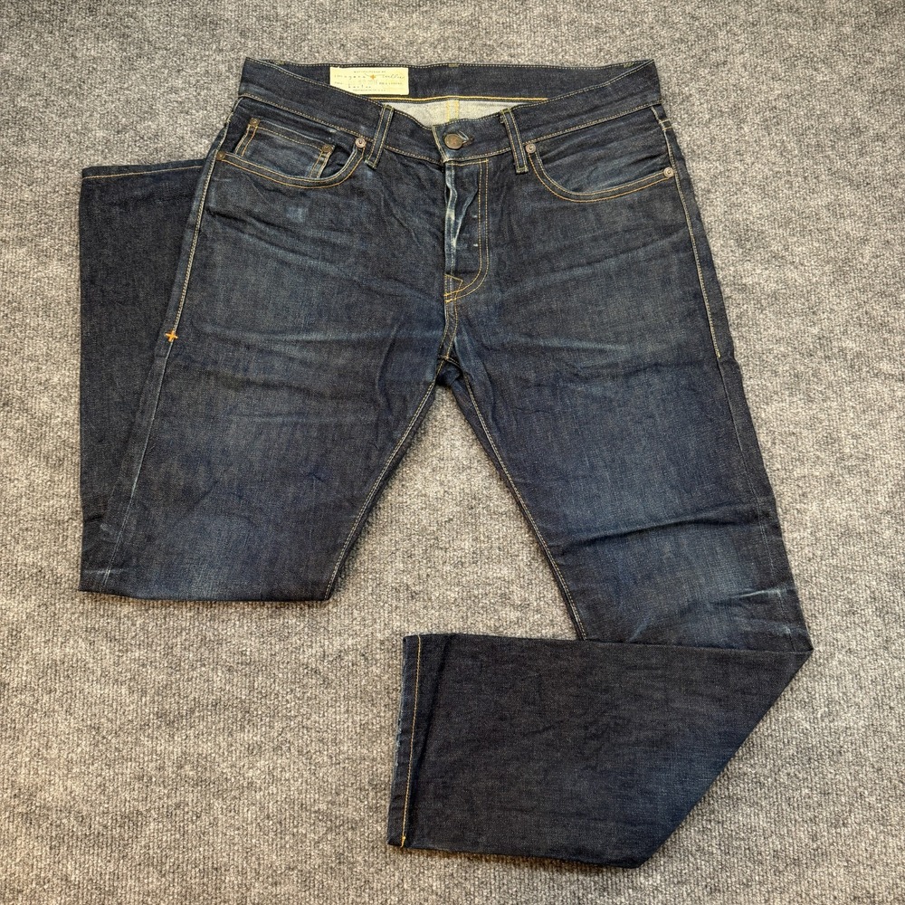 imogene and willie Mens Button Fly Barton Dark Wash Jeans Denim Size 29R x 27